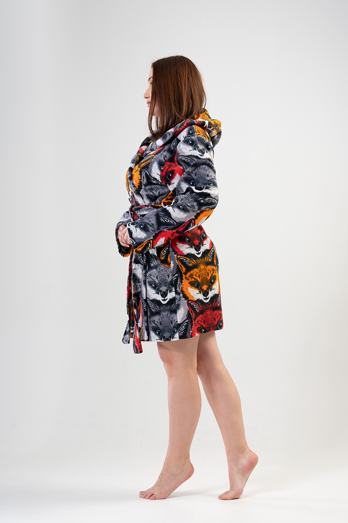 Woman Big Size Dark Winter Dressing Gown Woman Big Size Dark Winter Dressing Gown