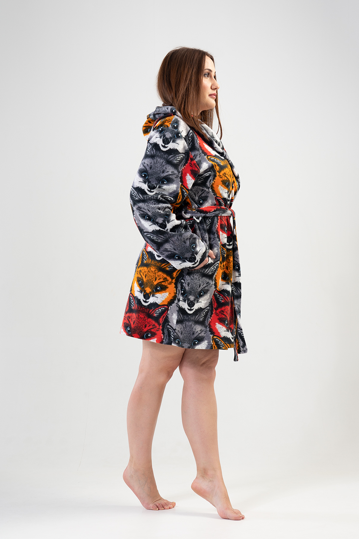 Woman Big Size Dark Winter Dressing Gown Woman Big Size Dark Winter Dressing Gown