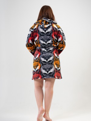 Woman Big Size Dark Winter Dressing Gown Woman Big Size Dark Winter Dressing Gown