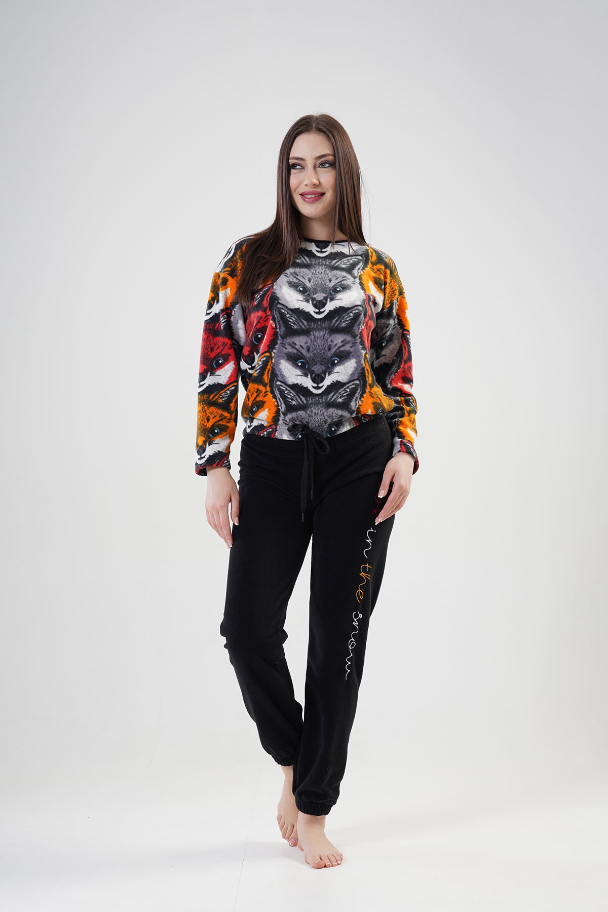 Woman Fleece Wolf Pyjama Set Woman Fleece Wolf Pyjama Set