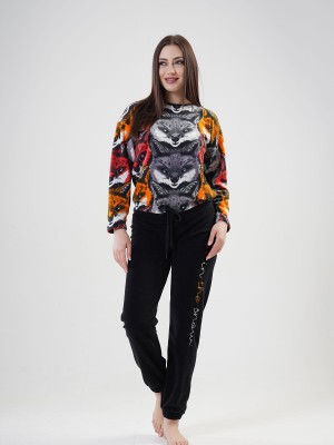 Woman Fleece Wolf Pyjama Set Woman Fleece Wolf Pyjama Set