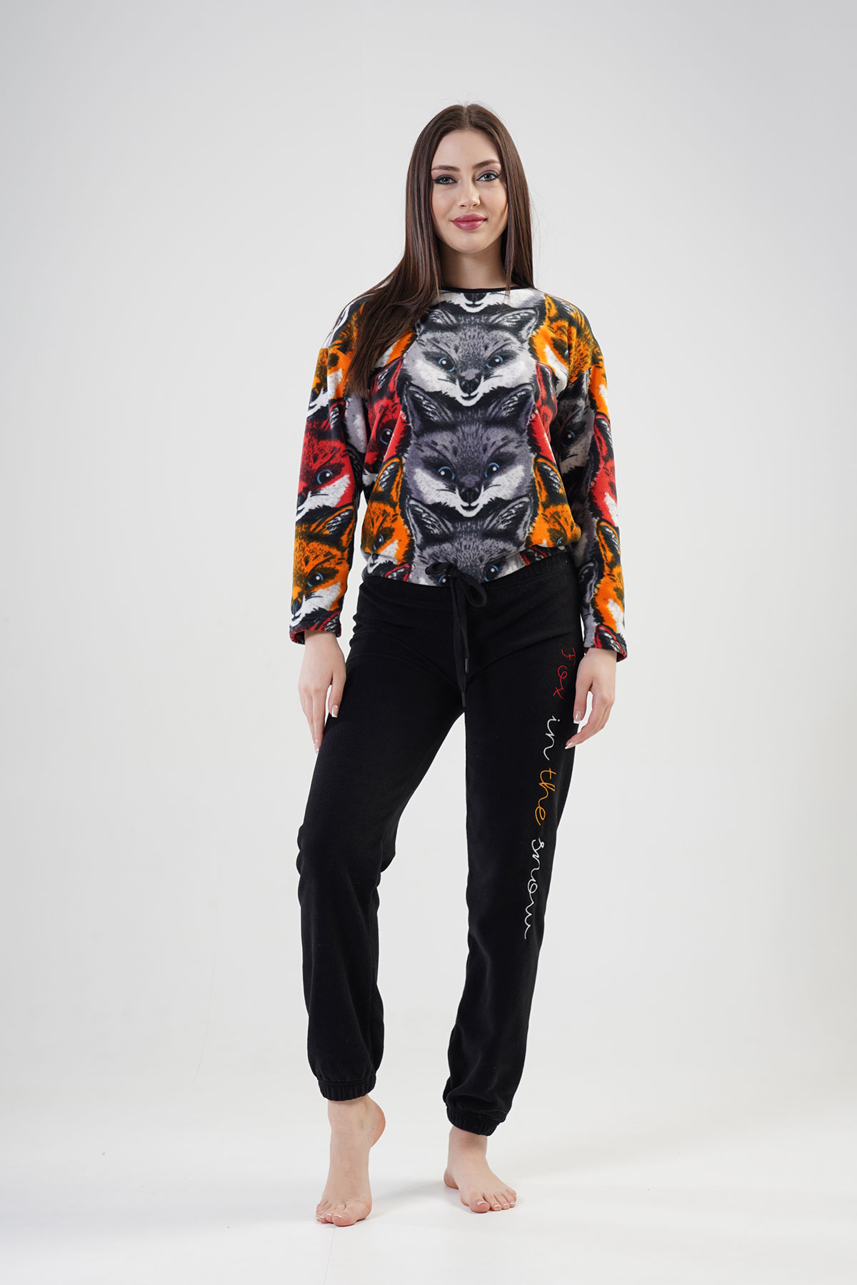 Woman Fleece Wolf Pyjama Set Woman Fleece Wolf Pyjama Set