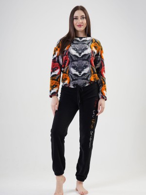 Woman Fleece Wolf Pyjama Set Woman Fleece Wolf Pyjama Set