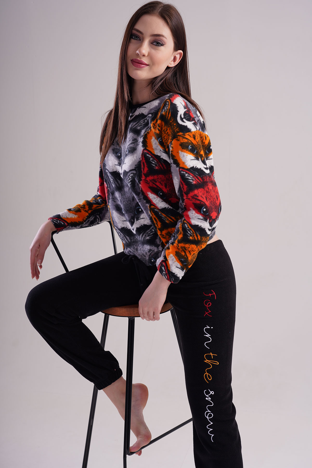 Woman Fleece Wolf Pyjama Set Woman Fleece Wolf Pyjama Set
