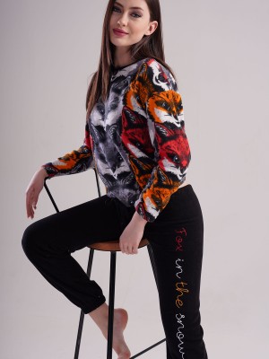 Woman Fleece Wolf Pyjama Set Woman Fleece Wolf Pyjama Set