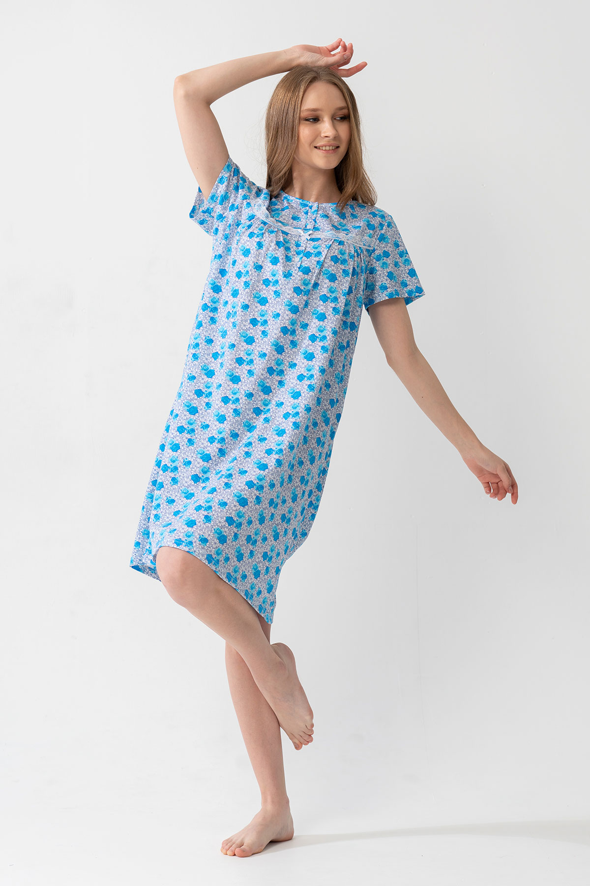 Woman Grandma Short Sleeve Nightgown Woman Grandma Short Sleeve Nightgown