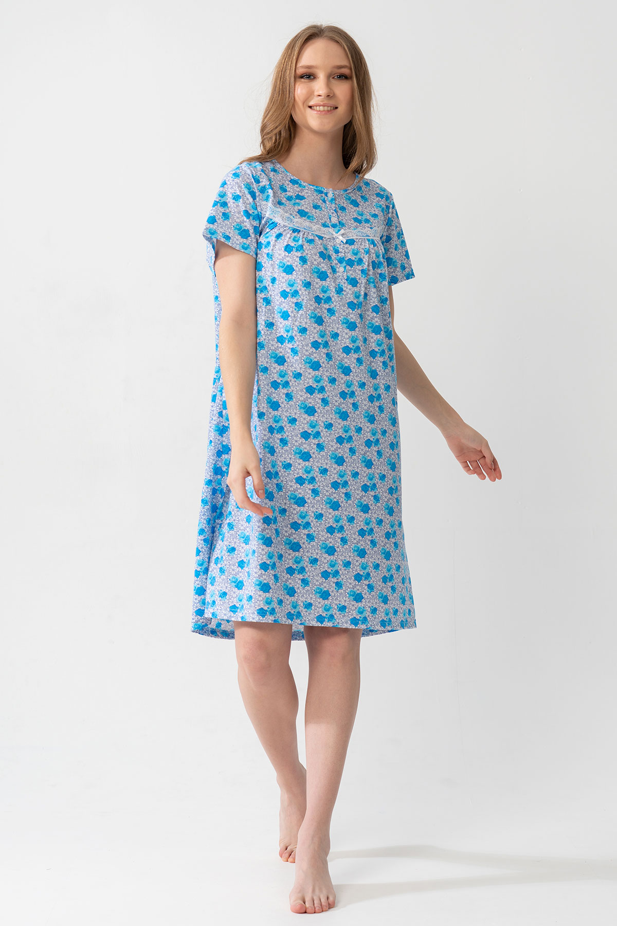 Woman Grandma Short Sleeve Nightgown Woman Grandma Short Sleeve Nightgown