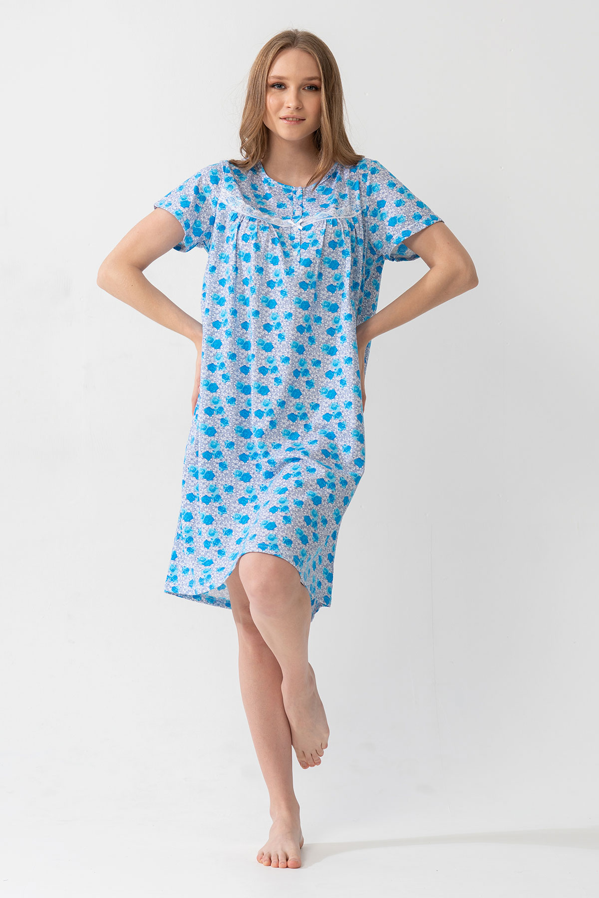Woman Grandma Short Sleeve Nightgown Woman Grandma Short Sleeve Nightgown