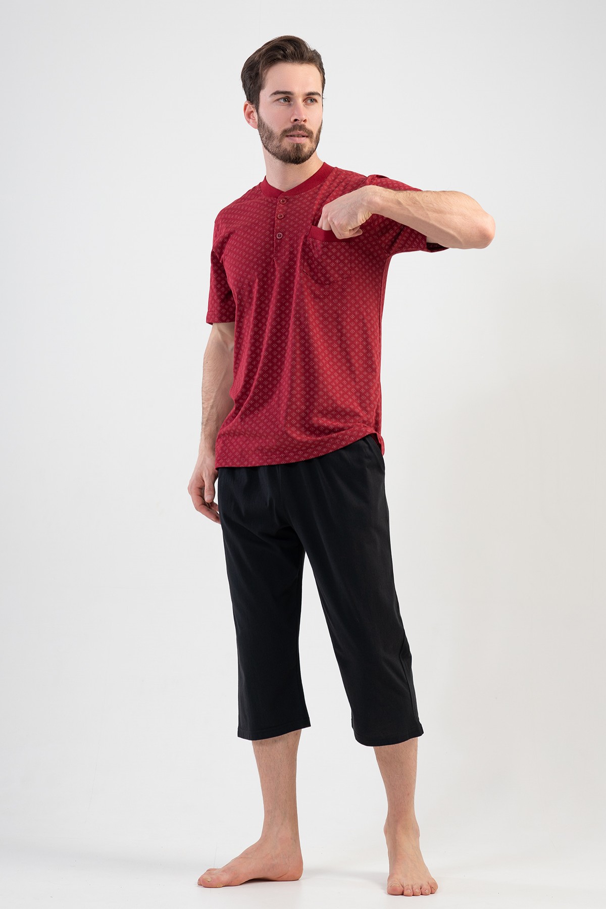 Man Recycled Bordeaux Capri Set Man Recycled Bordeaux Capri Set