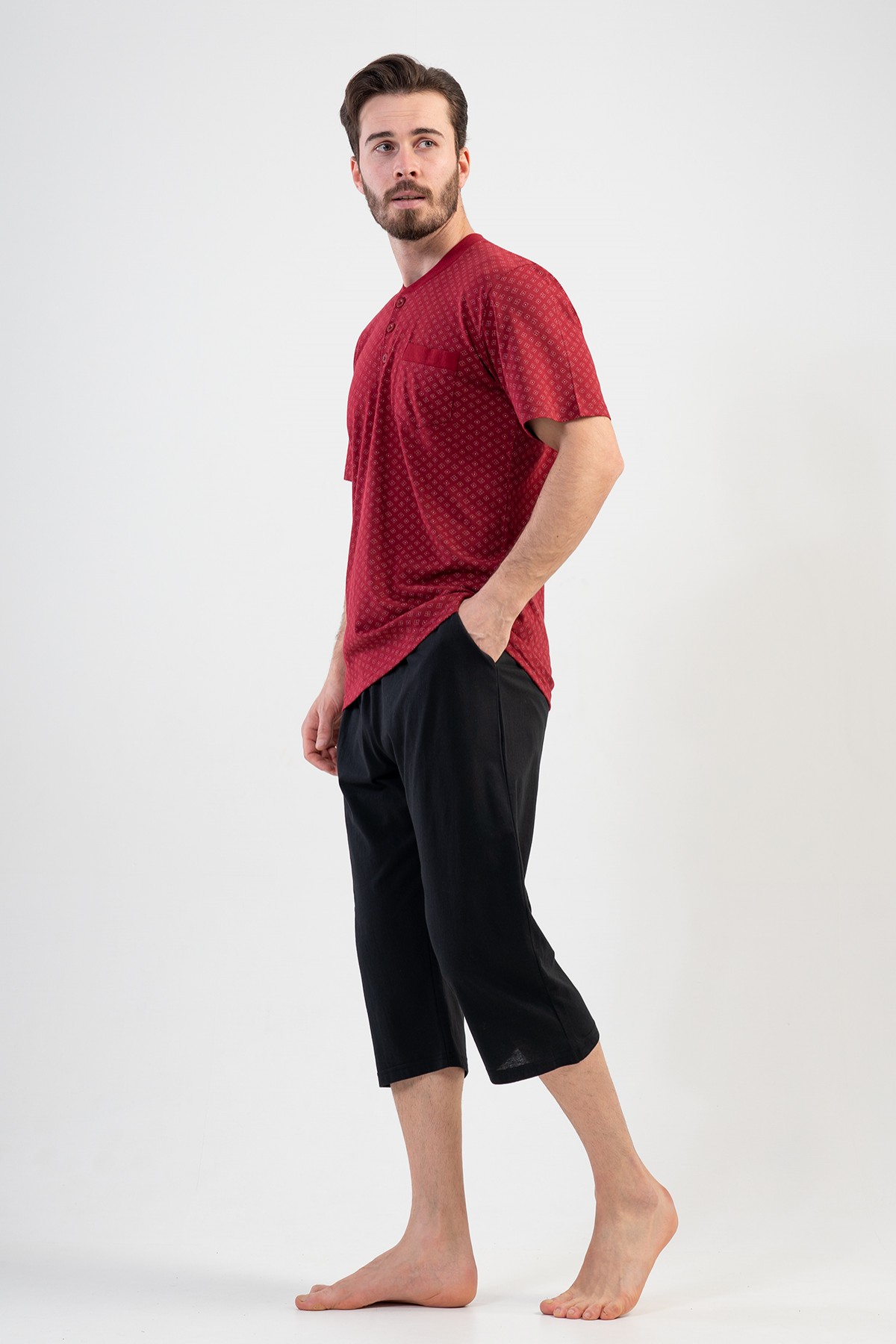 Man Recycled Bordeaux Capri Set Man Recycled Bordeaux Capri Set
