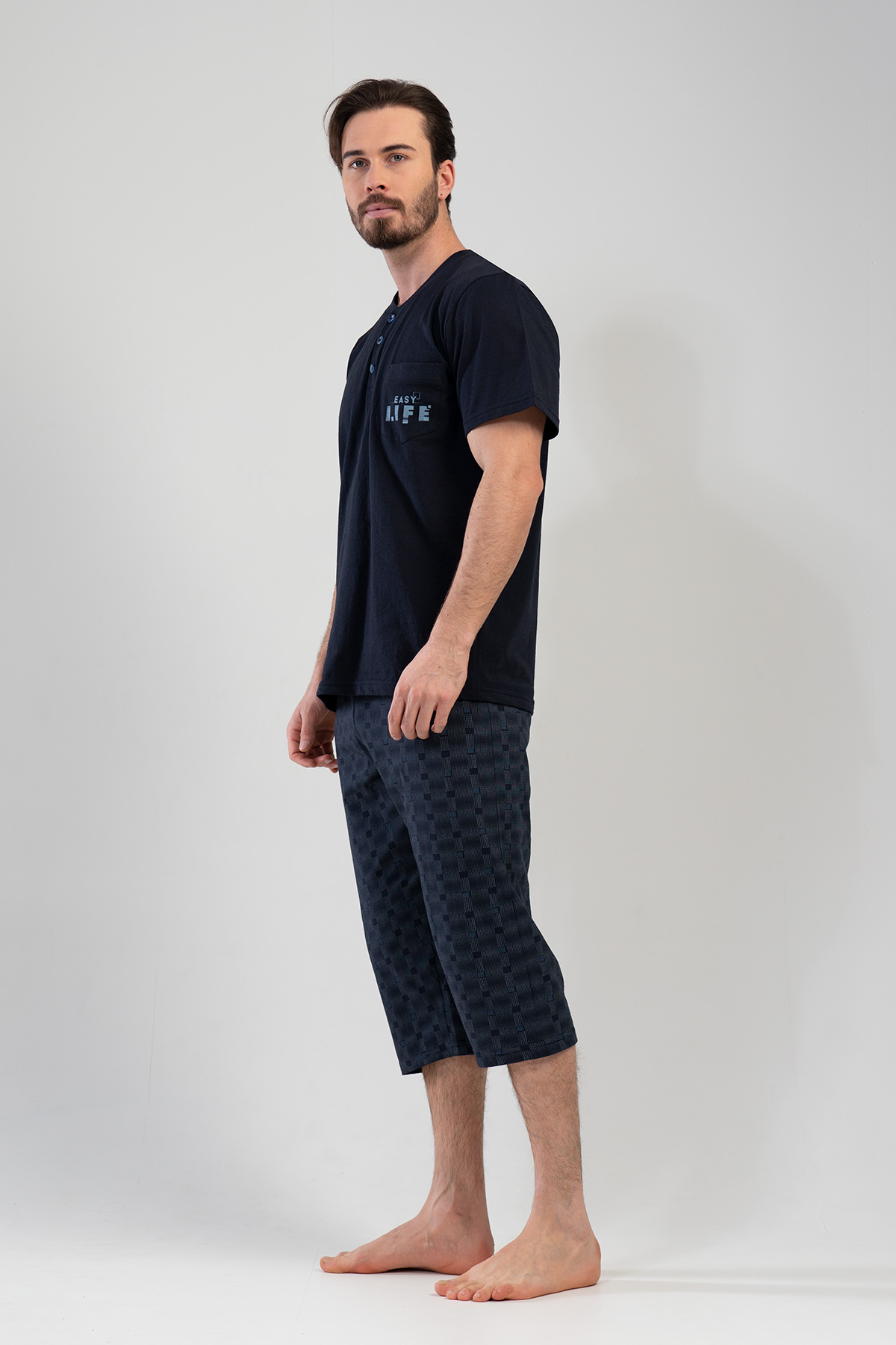Man Tena Short Sleeve Capri Set Man Tena Short Sleeve Capri Set