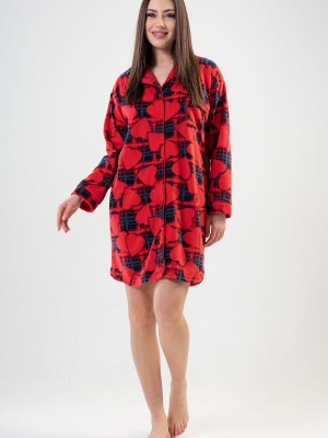 Woman Fleece Red Heart Tunic Woman Fleece Red Heart Tunic