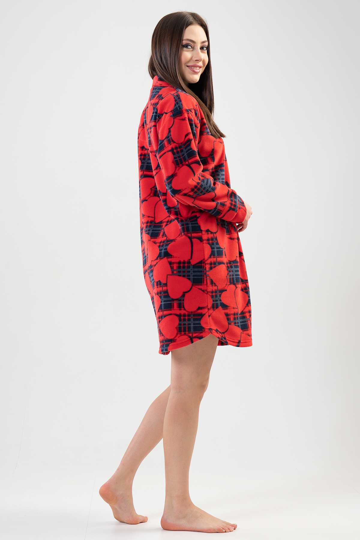 Woman Fleece Red Heart Tunic Woman Fleece Red Heart Tunic