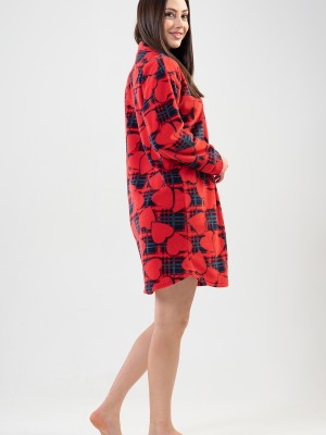 Woman Fleece Red Heart Tunic Woman Fleece Red Heart Tunic