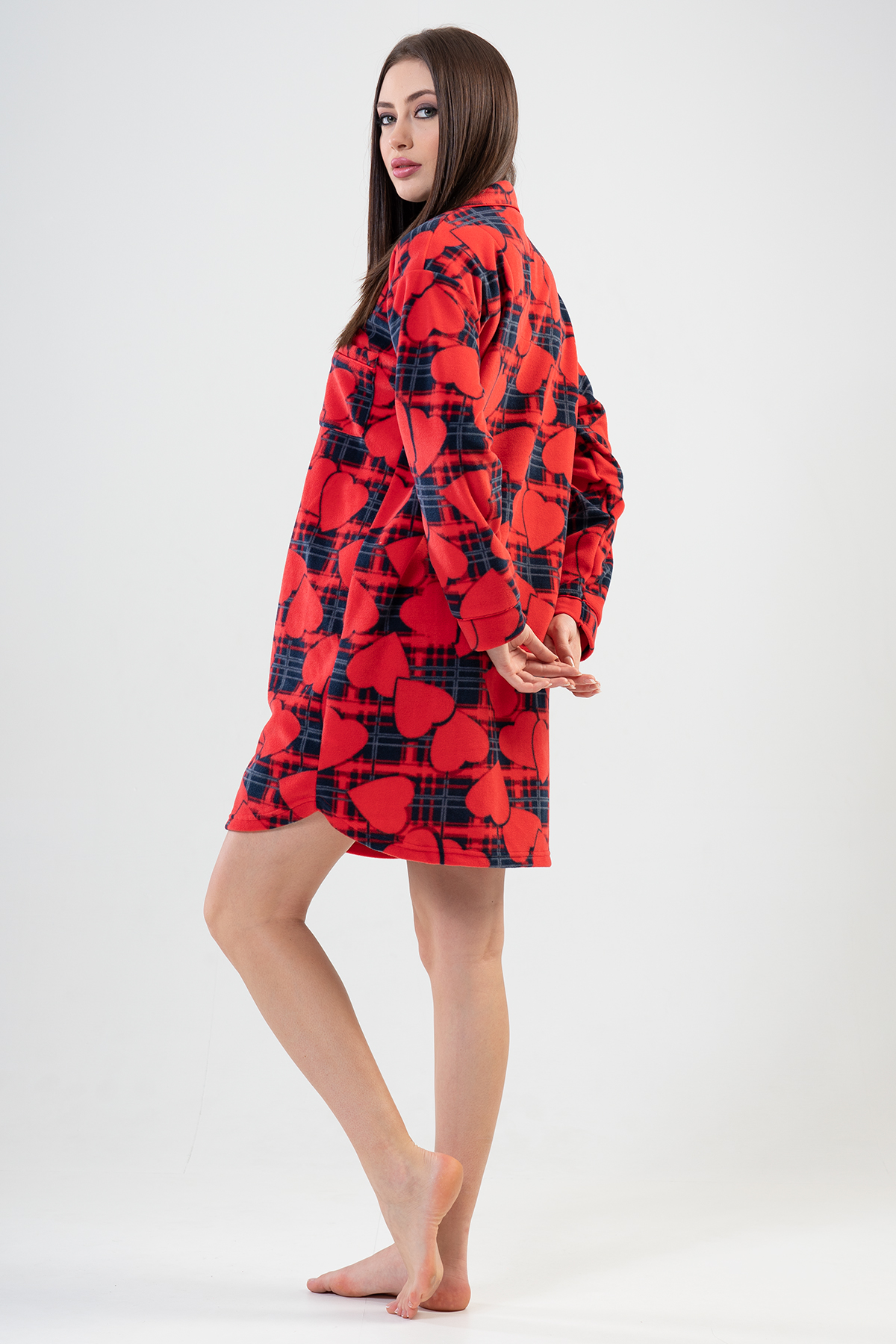 Woman Fleece Red Heart Tunic Woman Fleece Red Heart Tunic