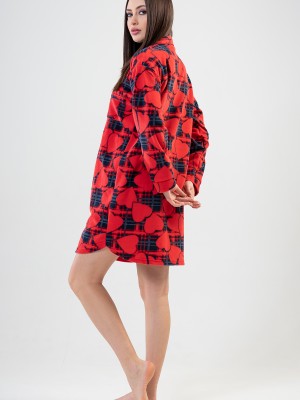 Woman Fleece Red Heart Tunic Woman Fleece Red Heart Tunic