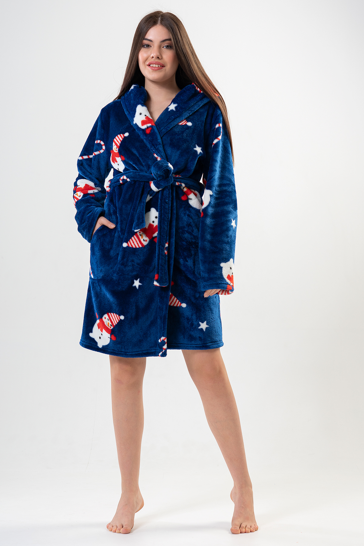 Woman Soft Christmas Dressing Gown Woman Soft Christmas Dressing Gown