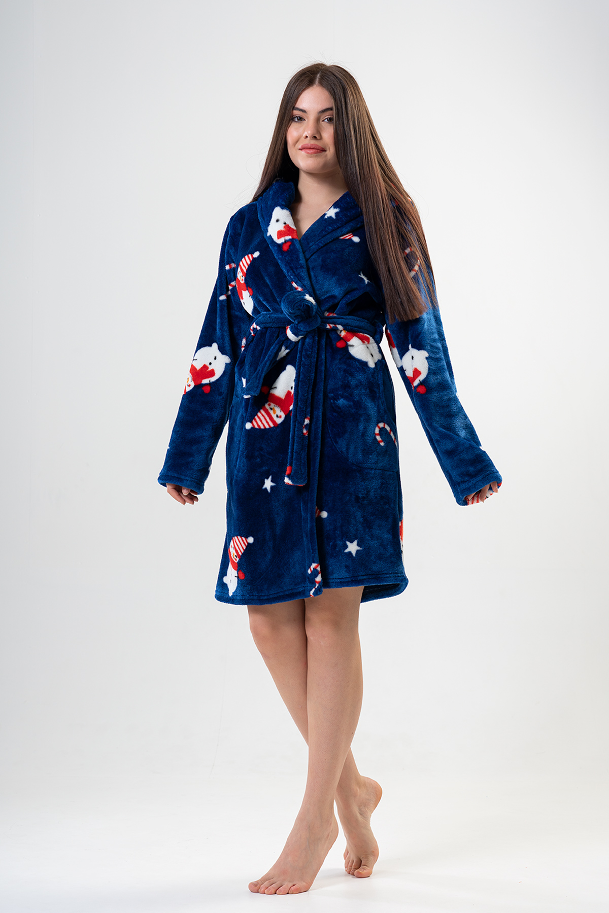 Woman Soft Christmas Dressing Gown Woman Soft Christmas Dressing Gown