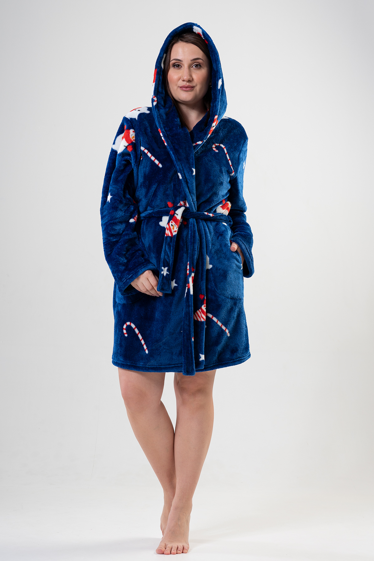 Woman Big Size Soft Christmas Dressing Gown Woman Big Size Soft Christmas Dressing Gown