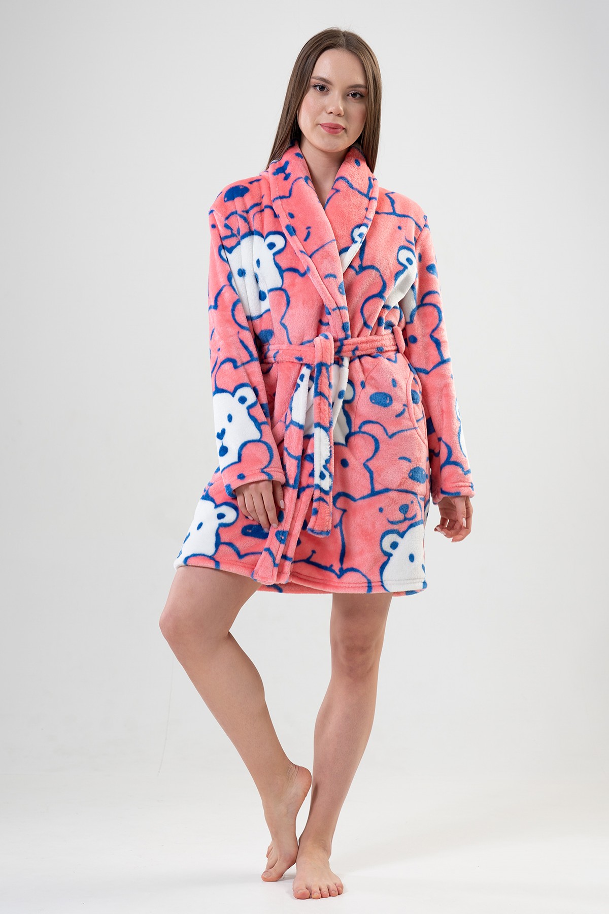 Woman Welsoft Pinky Dressing Gown Woman Welsoft Pinky Dressing Gown