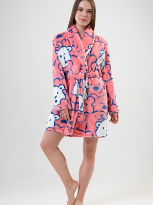 Woman Welsoft Pinky Dressing Gown Woman Welsoft Pinky Dressing Gown