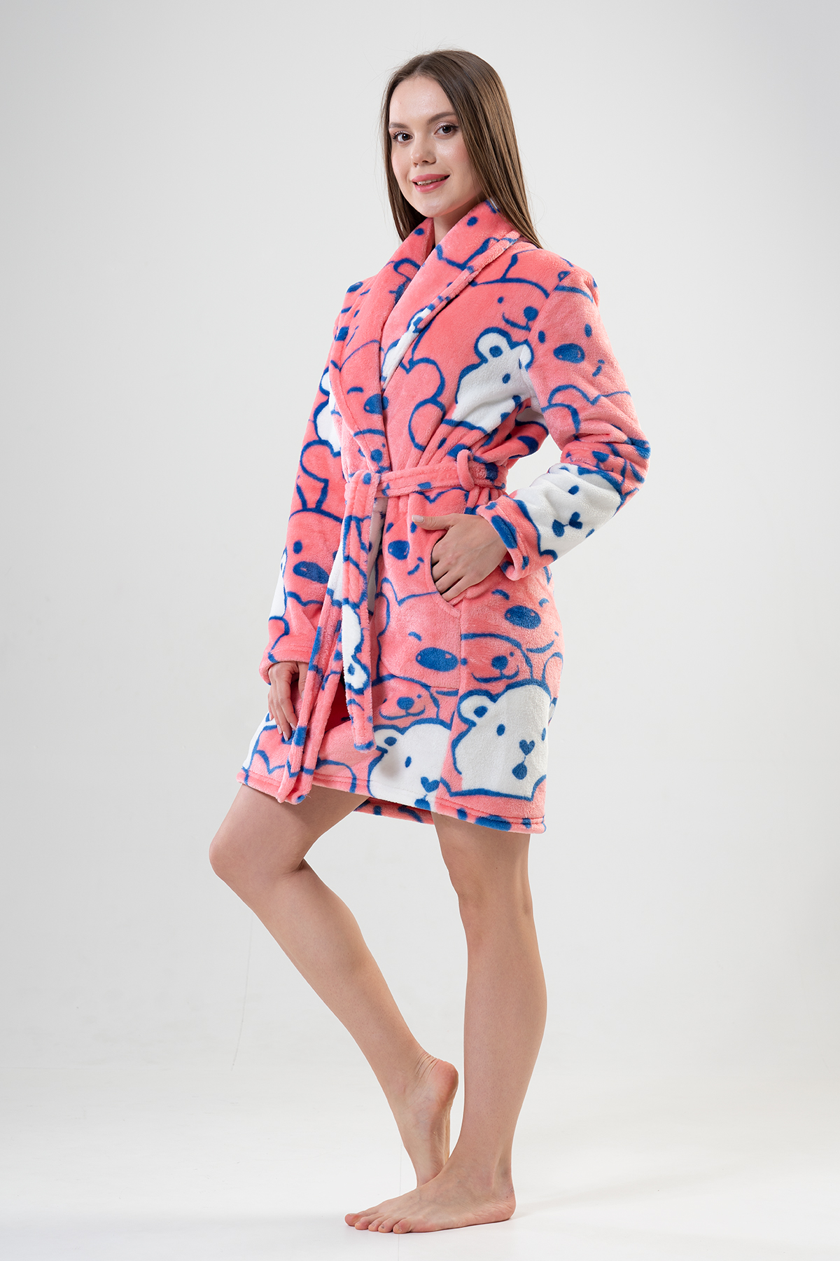 Woman Welsoft Pinky Dressing Gown Woman Welsoft Pinky Dressing Gown