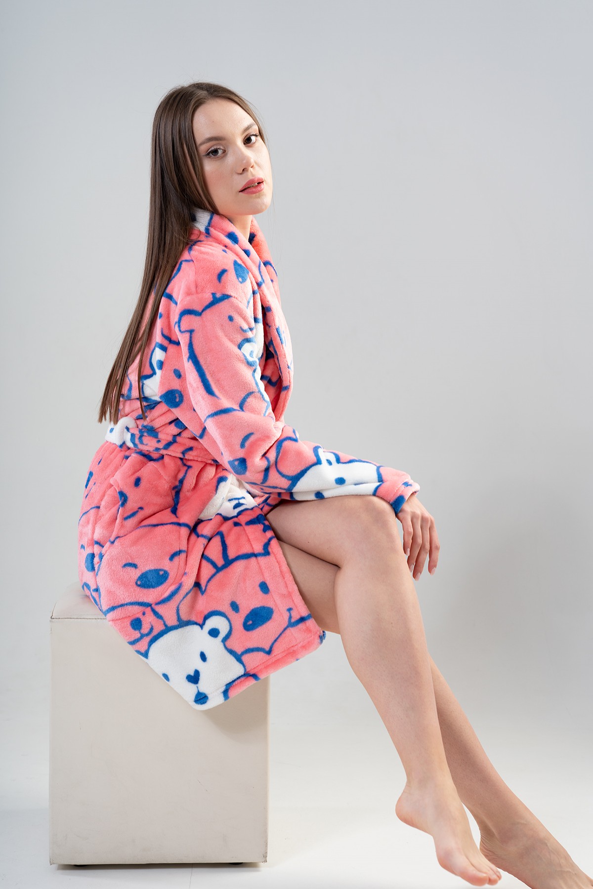 Woman Welsoft Pinky Dressing Gown Woman Welsoft Pinky Dressing Gown