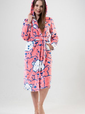 Woman Pink Dressing Gown Woman Pink Dressing Gown