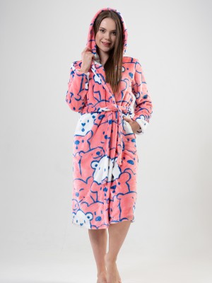 Woman Pink Dressing Gown Woman Pink Dressing Gown
