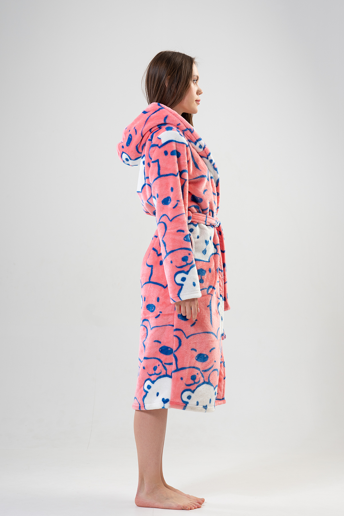 Woman Pink Dressing Gown Woman Pink Dressing Gown