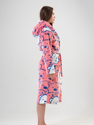 Woman Pink Dressing Gown Woman Pink Dressing Gown