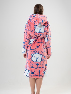 Woman Pink Dressing Gown Woman Pink Dressing Gown