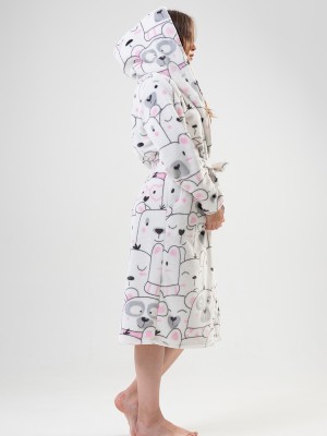 Woman White Long Dressing Gown Woman White Long Dressing Gown