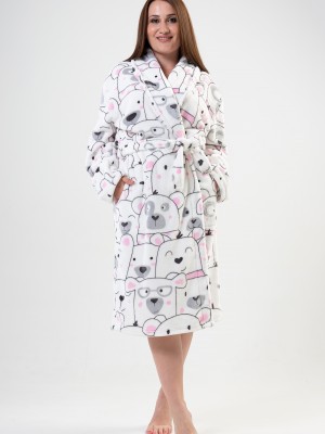 Woman Big Size Bright White Dressing Gown Woman Big Size Bright White Dressing Gown