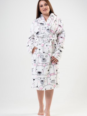 Woman Big Size Bright White Dressing Gown Woman Big Size Bright White Dressing Gown