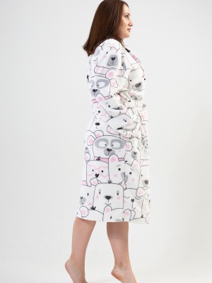Woman Big Size Bright White Dressing Gown Woman Big Size Bright White Dressing Gown