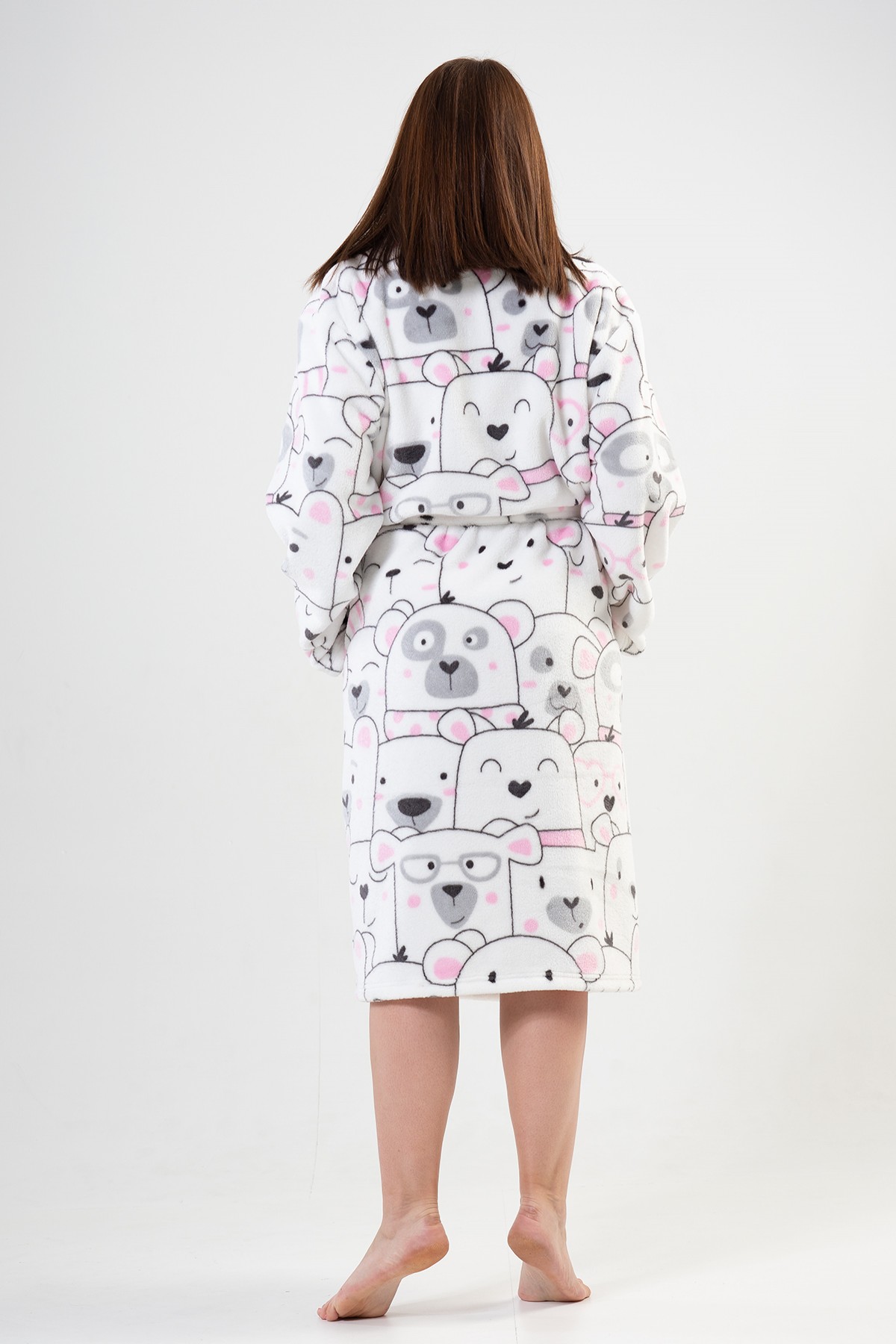 Woman Big Size Bright White Dressing Gown Woman Big Size Bright White Dressing Gown