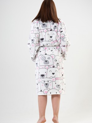 Woman Big Size Bright White Dressing Gown Woman Big Size Bright White Dressing Gown