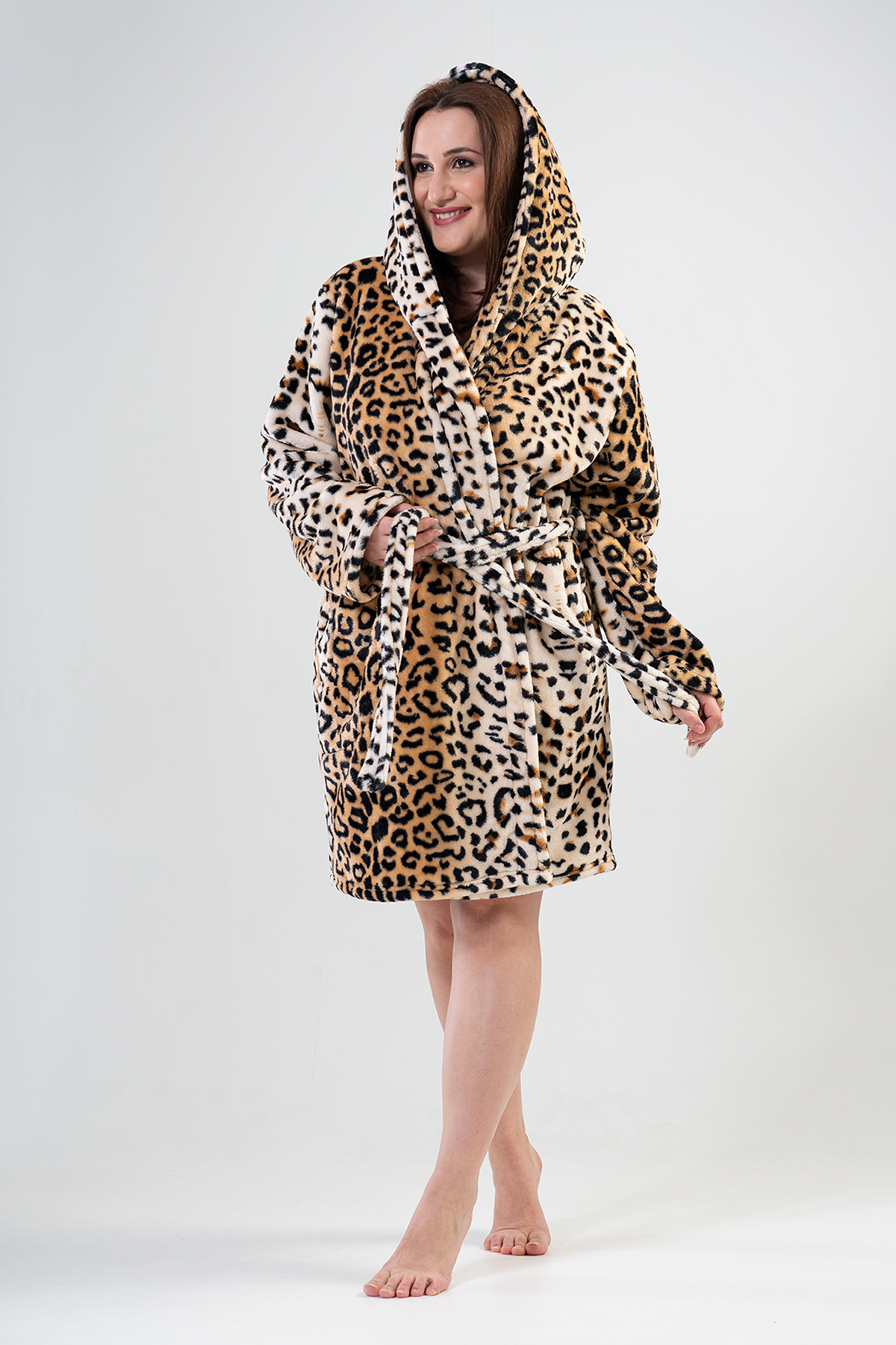Woman Big Size Cream Dressing Gown Woman Big Size Cream Dressing Gown
