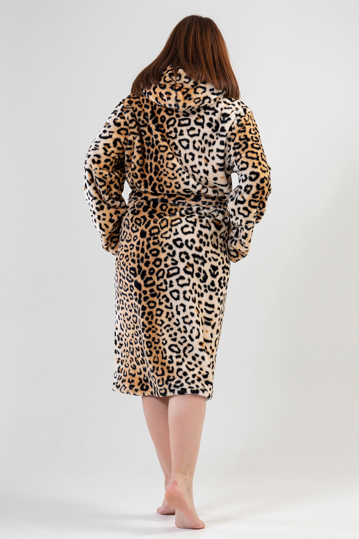 Woman XXL Leopard Pattern Dressing Gown Woman XXL Leopard Pattern Dressing Gown