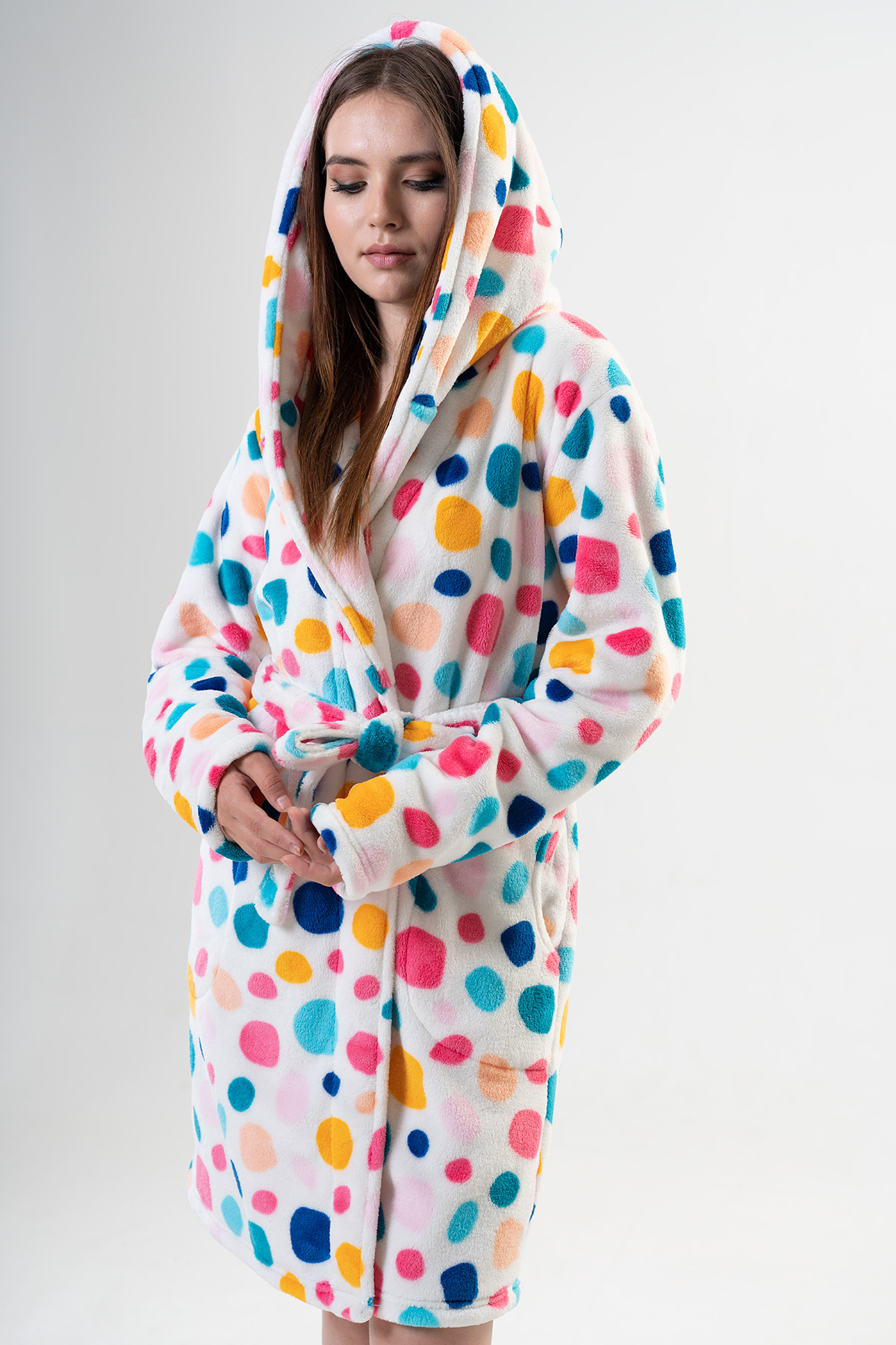 Woman Colorly Dressing Gown Woman Colorly Dressing Gown