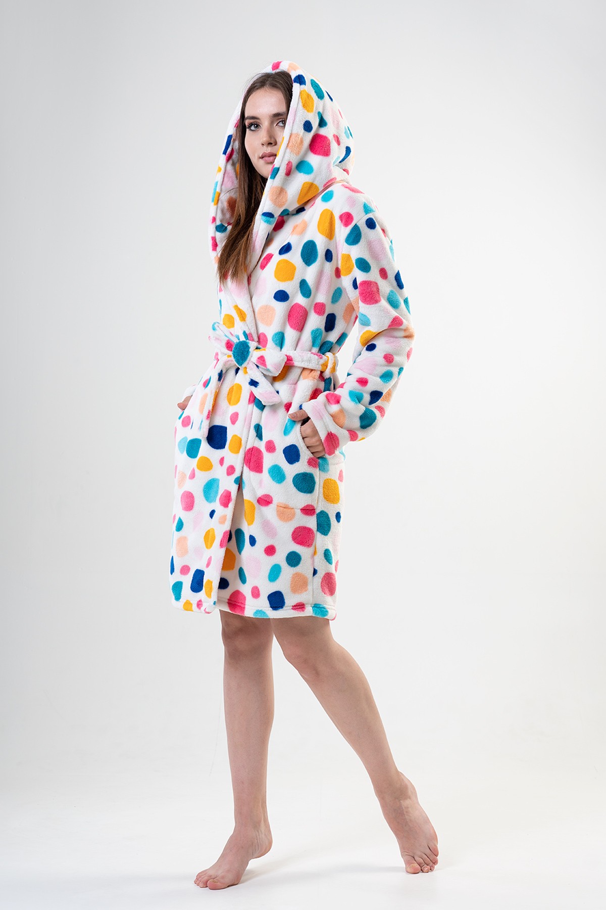 Woman Colorly Dressing Gown Woman Colorly Dressing Gown
