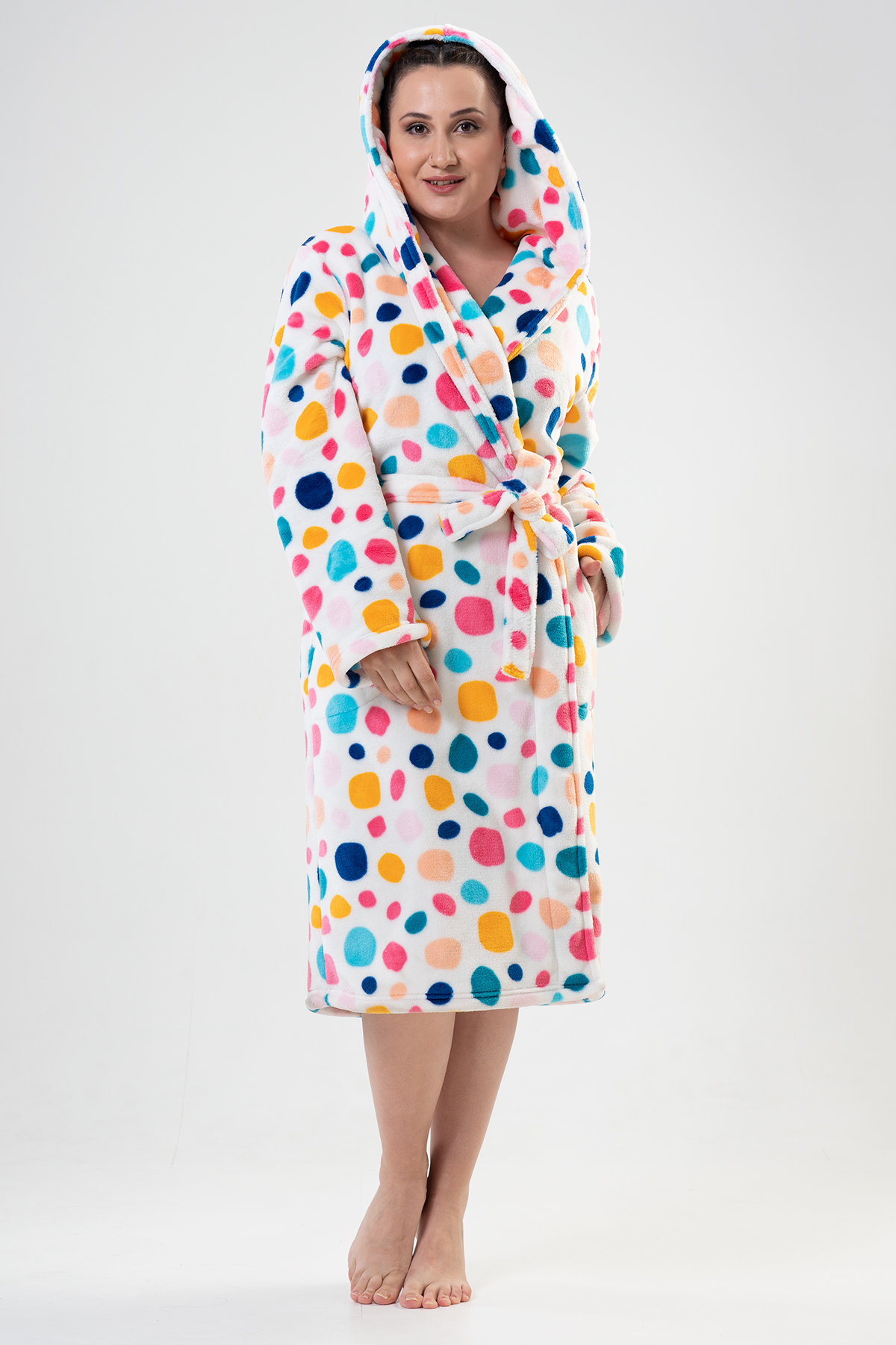 Woman Big Size Colorly Dressing Gown Woman Big Size Colorly Dressing Gown