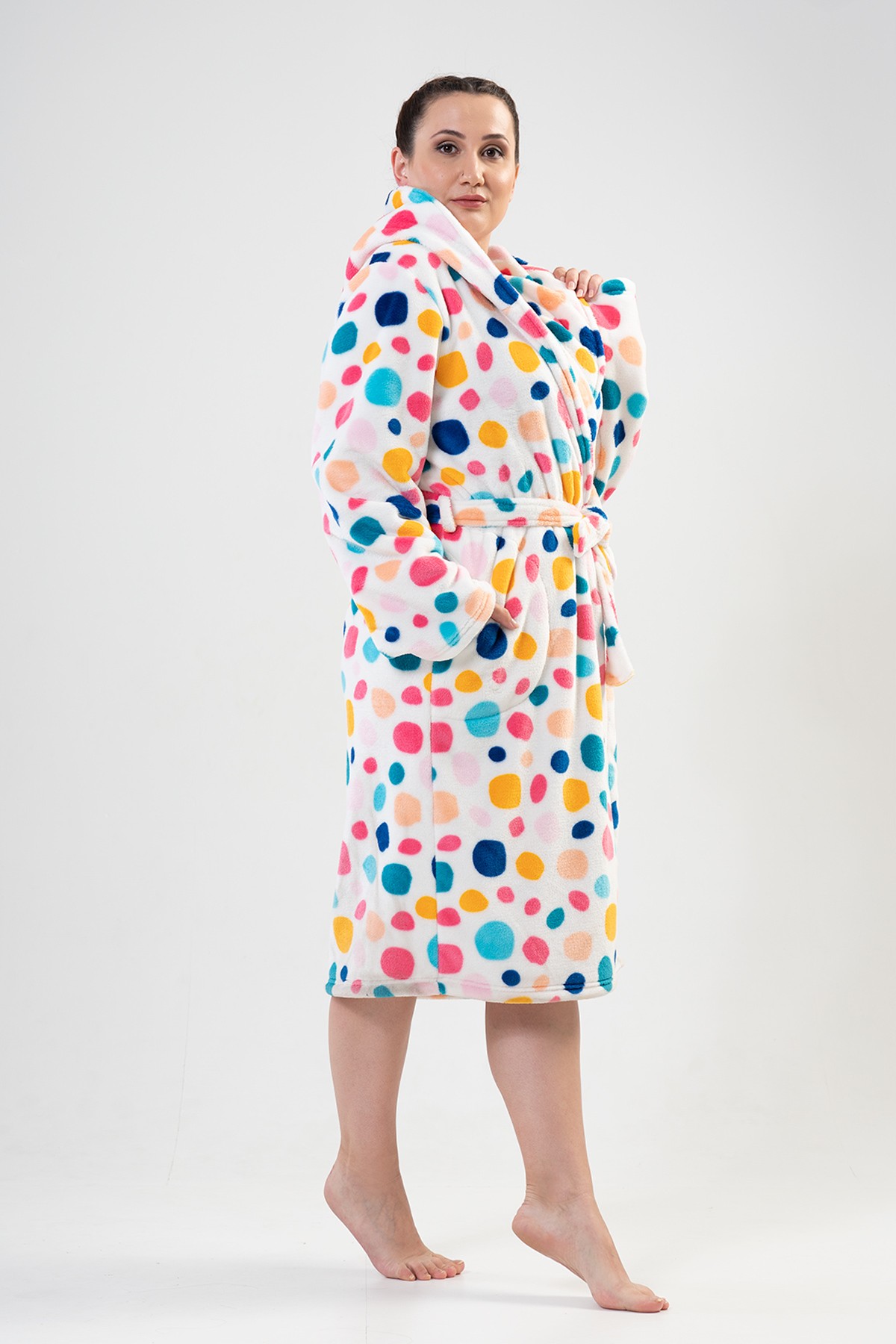 Woman Big Size Colorly Dressing Gown Woman Big Size Colorly Dressing Gown