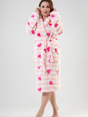 Woman Big Size Softy Heart Dressing Gown Woman Big Size Softy Heart Dressing Gown