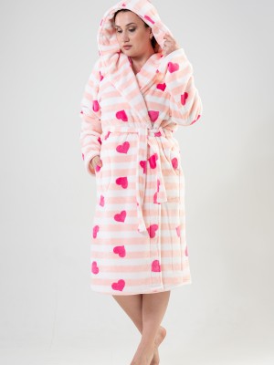 Woman Big Size Softy Heart Dressing Gown Woman Big Size Softy Heart Dressing Gown