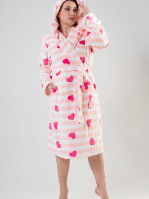 Woman Big Size Softy Heart Dressing Gown Woman Big Size Softy Heart Dressing Gown