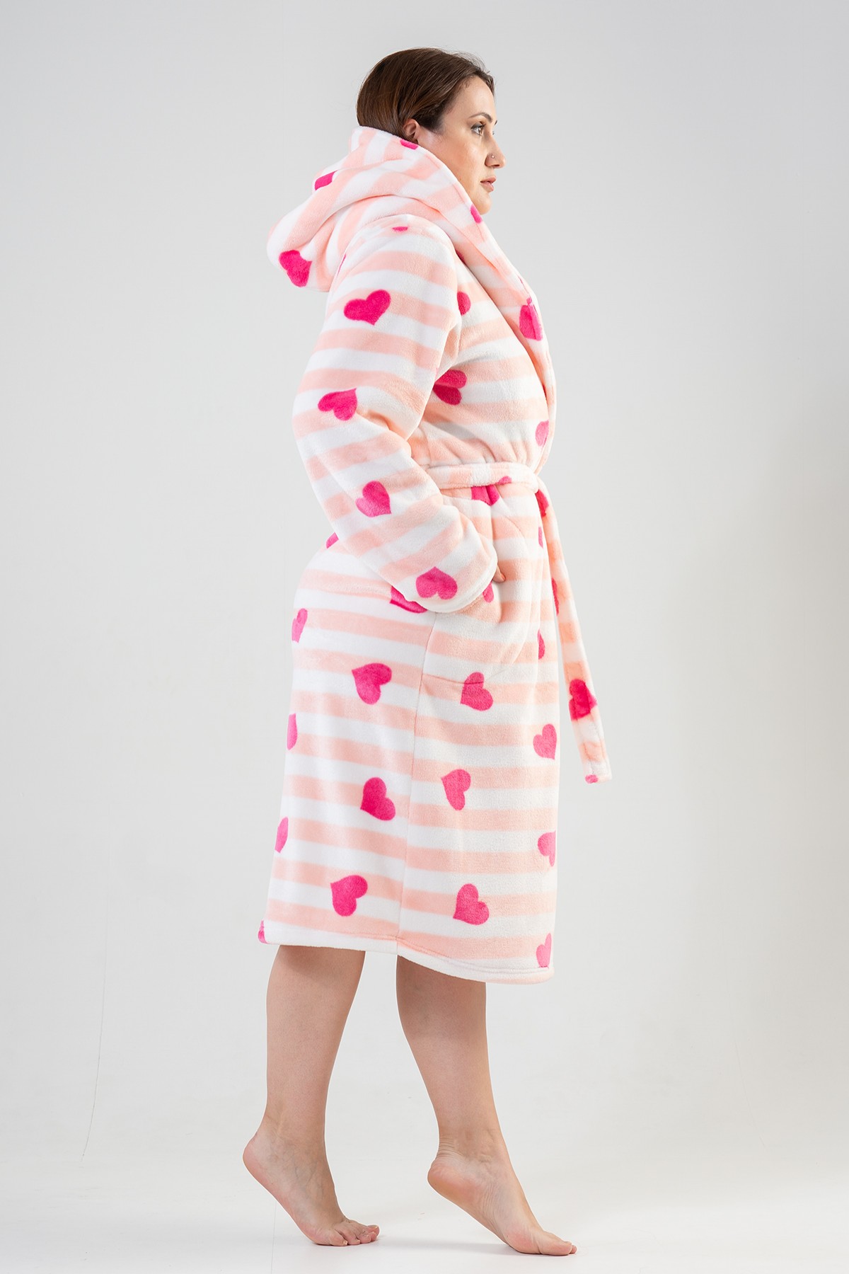 Woman Big Size Softy Heart Dressing Gown Woman Big Size Softy Heart Dressing Gown