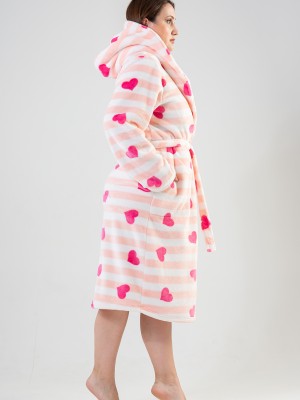 Woman Big Size Softy Heart Dressing Gown Woman Big Size Softy Heart Dressing Gown