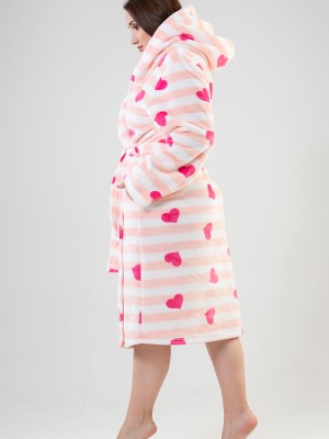 Woman Big Size Softy Heart Dressing Gown Woman Big Size Softy Heart Dressing Gown